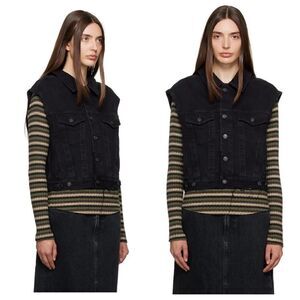 AGOLDE Denim Vest in Black